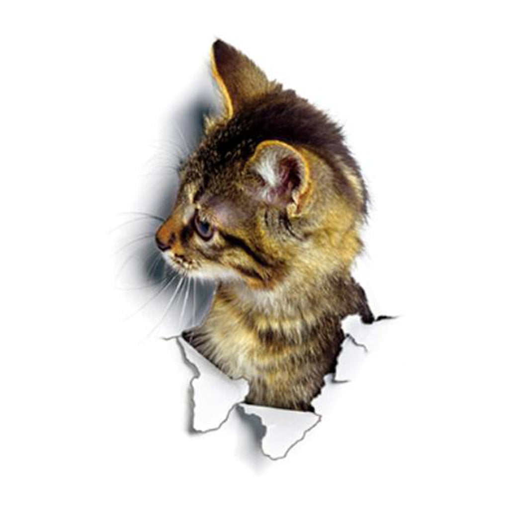 3D Lovely Pet Self-adhesive Wallpaper Children Living Room Bathroom Toilet Decals Mural Tattoo
