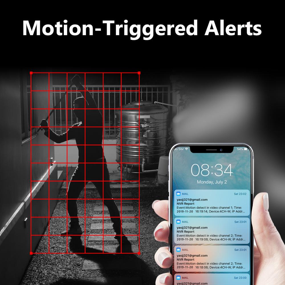 SANNCE 4CH Wireless 1080P NVR Kit FHD 10.1" LCD Monitor Security 2MP WIFI Camera CCTV Camera System Bulit-Mic Plug-and-Play