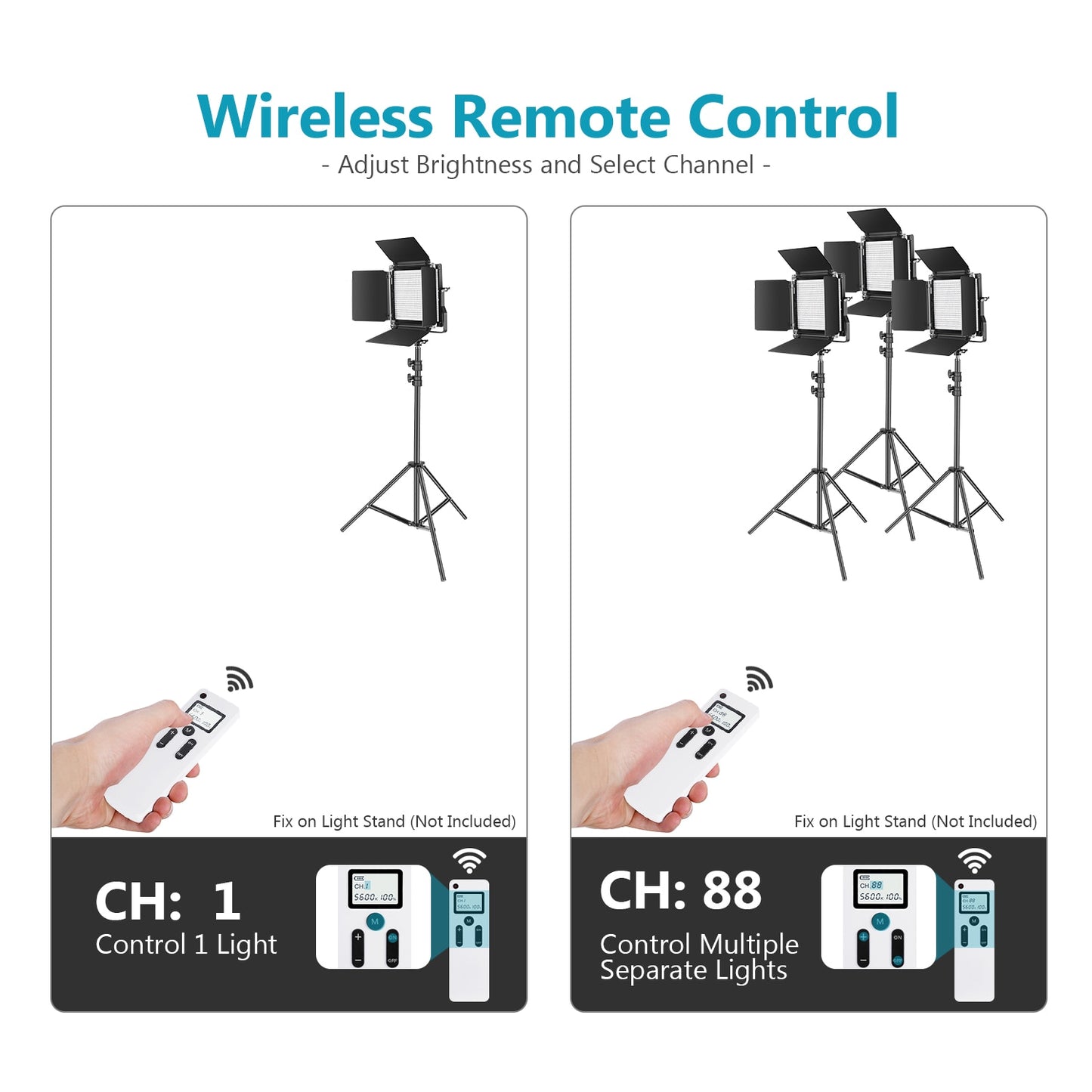 Neewer 2Packs Advanced 660 LED Panel Video Light Kit Photography Dimmable with 2.4G Wireless Remote for Studio Shooting