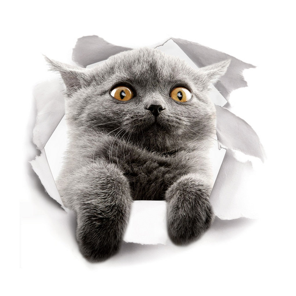 3D Lovely Pet Self-adhesive Wallpaper Children Living Room Bathroom Toilet Decals Mural Tattoo