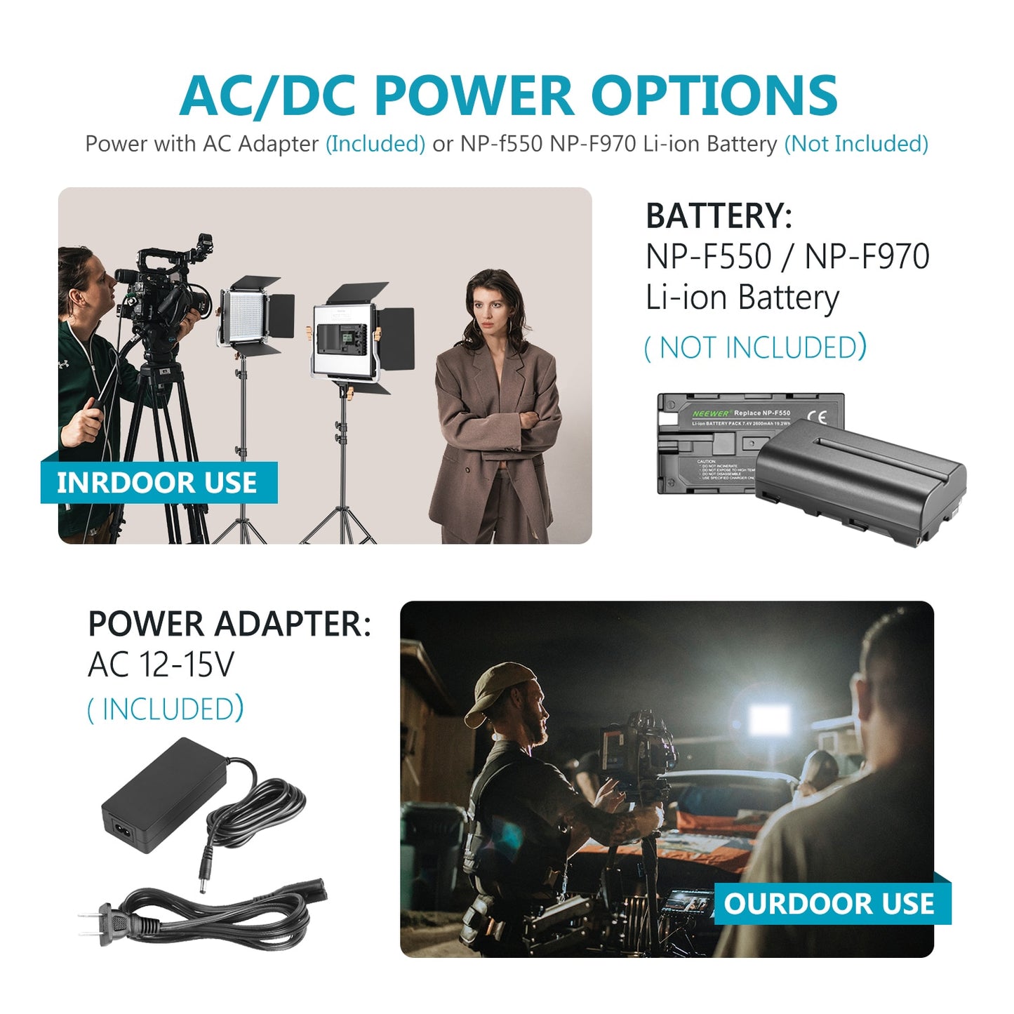 Neewer 2Packs Advanced 660 LED Panel Video Light Kit Photography Dimmable with 2.4G Wireless Remote for Studio Shooting
