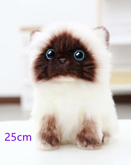 Stuffed Lifelike Siamese Cats Plush Toy simulation American Shorthair Cute Cat Doll Pet Toys Home Decor Gift For Girls birthday