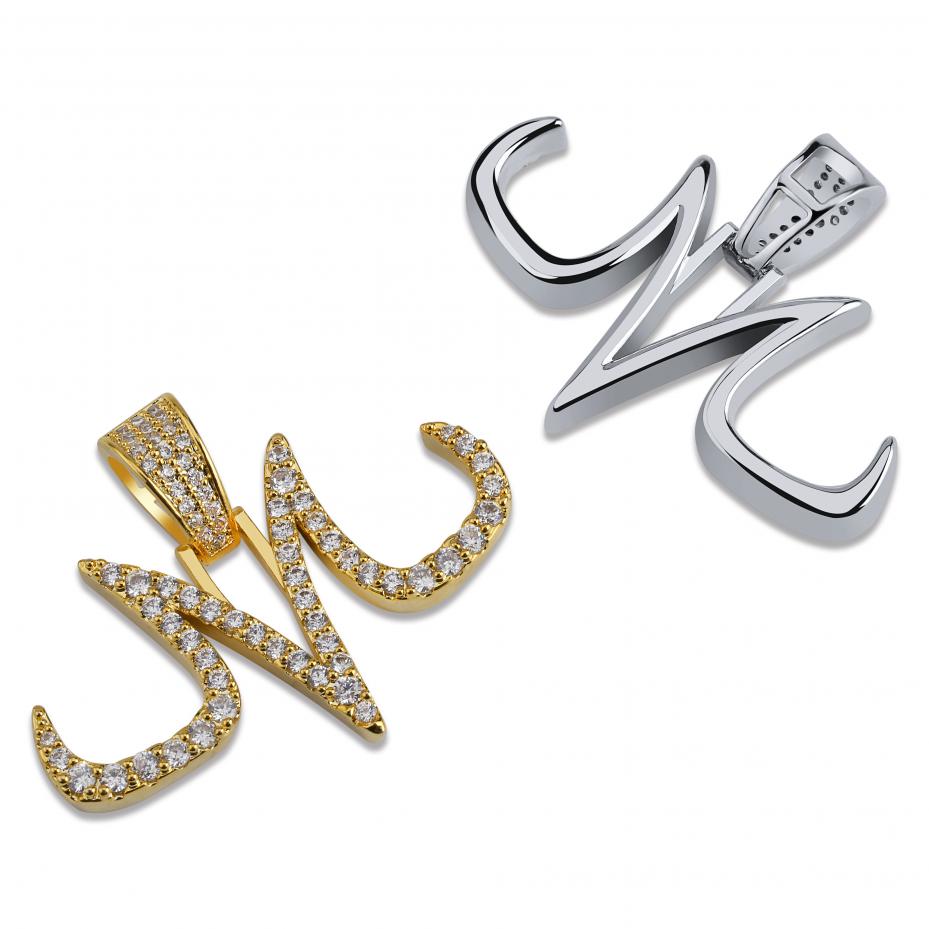 New Iced Out Majin Pendant Necklace Mens White And Gold Finish Chains Hip Hop Jewelry Gold Silver Color Charms