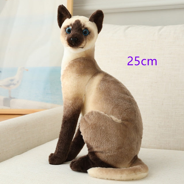 Stuffed Lifelike Siamese Cats Plush Toy simulation American Shorthair Cute Cat Doll Pet Toys Home Decor Gift For Girls birthday