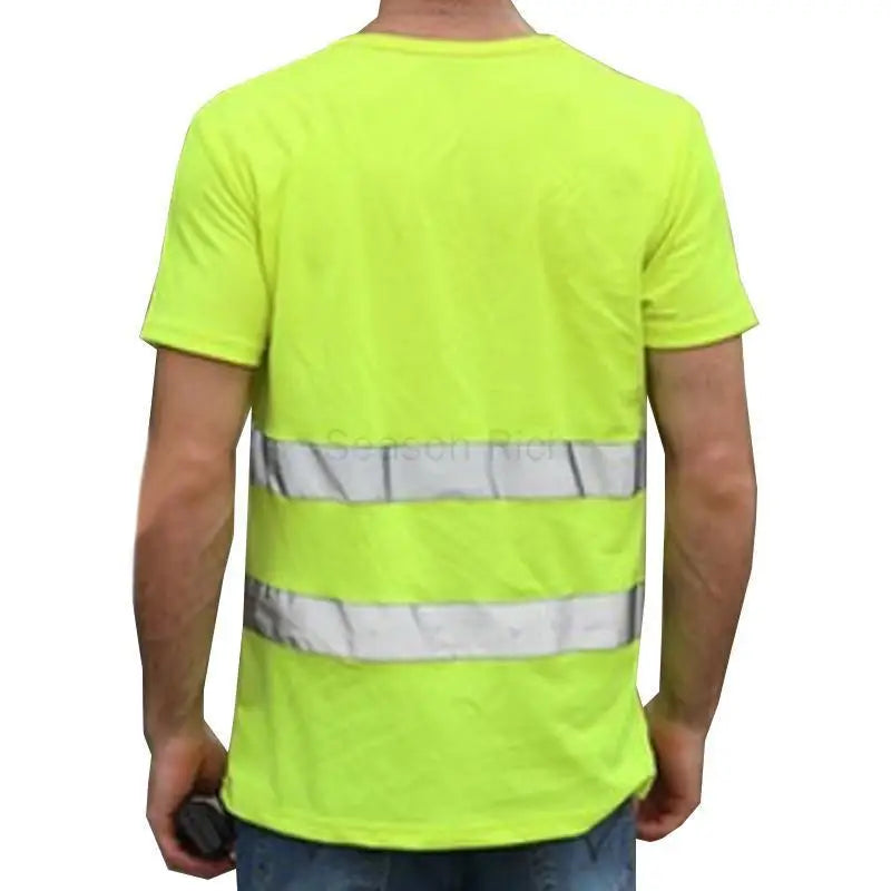 Unisex Reflective Work Shirt High Visibility Safety Casual Baggy Vest Breathable Businss Clothes Reflective Work Tshirt Workwear