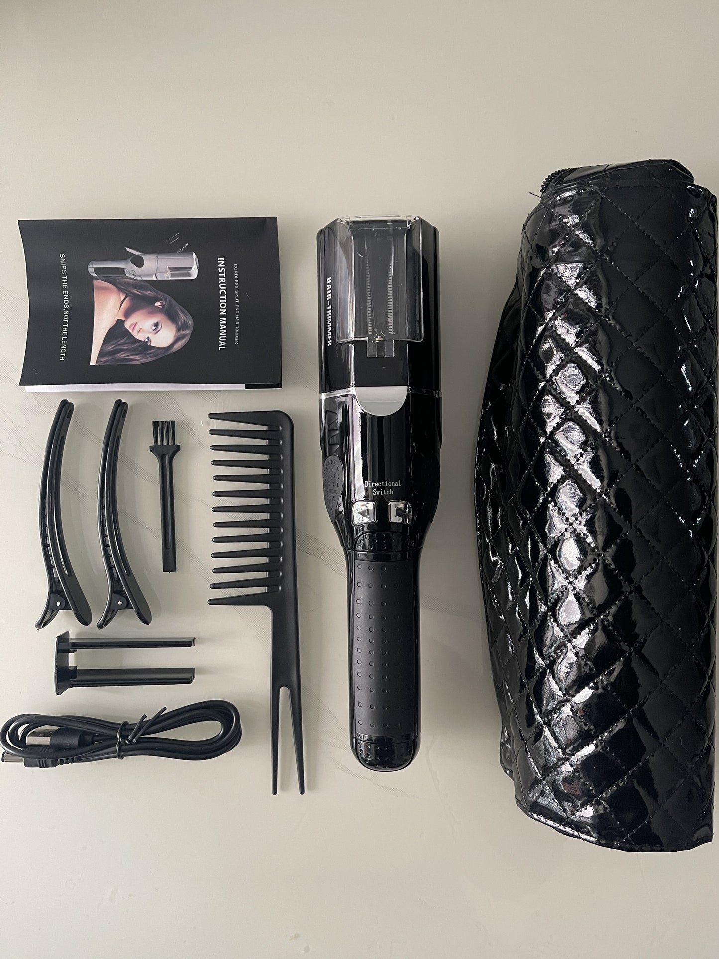 Hair Split Ends Trimmer Charging Professional Hair Cutter Smooth End Cutting Clipper Beauty Set Bag Product Dual 1/4"1/8