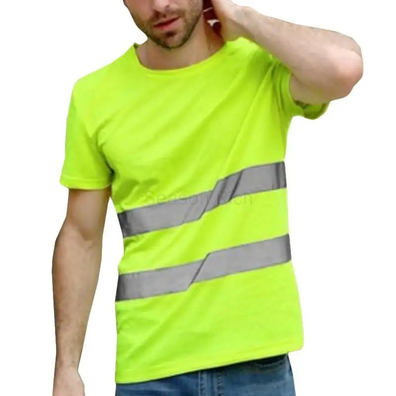 Unisex Reflective Work Shirt High Visibility Safety Casual Baggy Vest Breathable Businss Clothes Reflective Work Tshirt Workwear