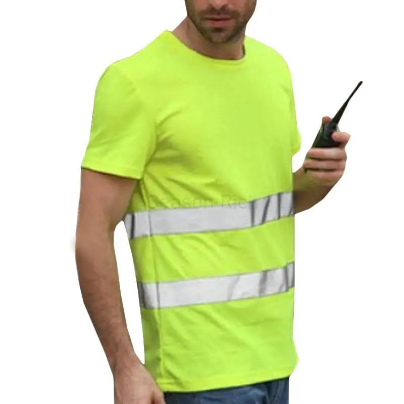 Unisex Reflective Work Shirt High Visibility Safety Casual Baggy Vest Breathable Businss Clothes Reflective Work Tshirt Workwear