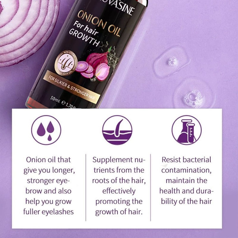 50ml Onion Oil Hair Growth Products Fast Growing Hair Oil Loss Care Liquid Hair Scalp Treatment Beauty Health Hair Growth Serum