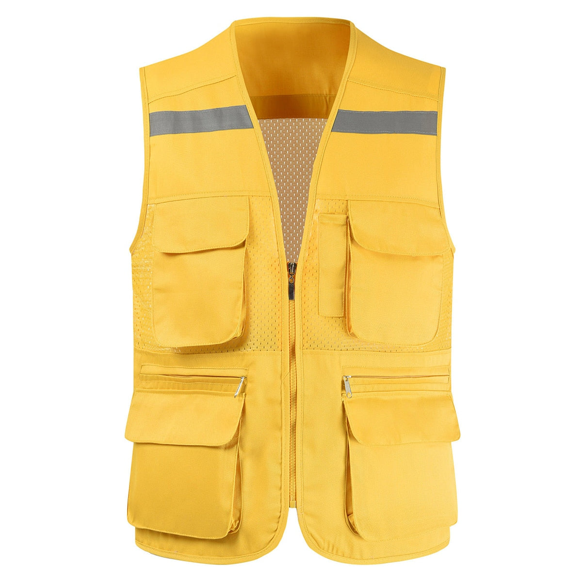 Men's Vest Tool Coat Fashion Summer Photographer Waistcoat Mesh Work Sleeveless Jacket Tool Many Pocket Vest Male