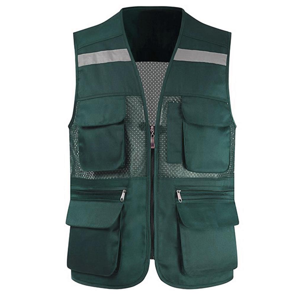 Men's Vest Tool Coat Fashion Summer Photographer Waistcoat Mesh Work Sleeveless Jacket Tool Many Pocket Vest Male