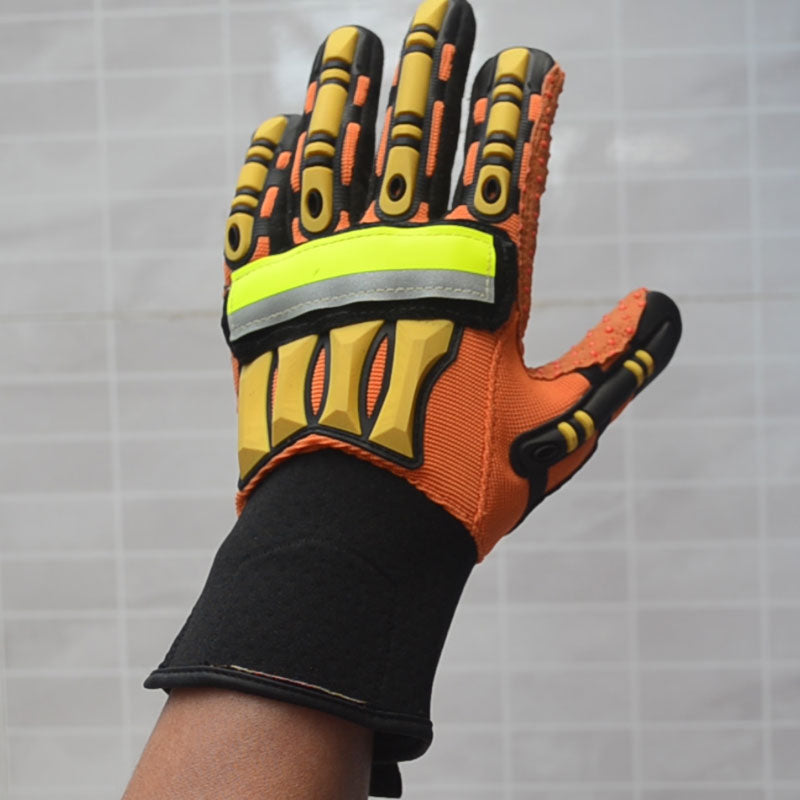 Mechanics Claw Work Gloves Heavy Duty Oil Field Safety Glove TPR Anti  Impact Resistant Gas Industrial Rigger Glove