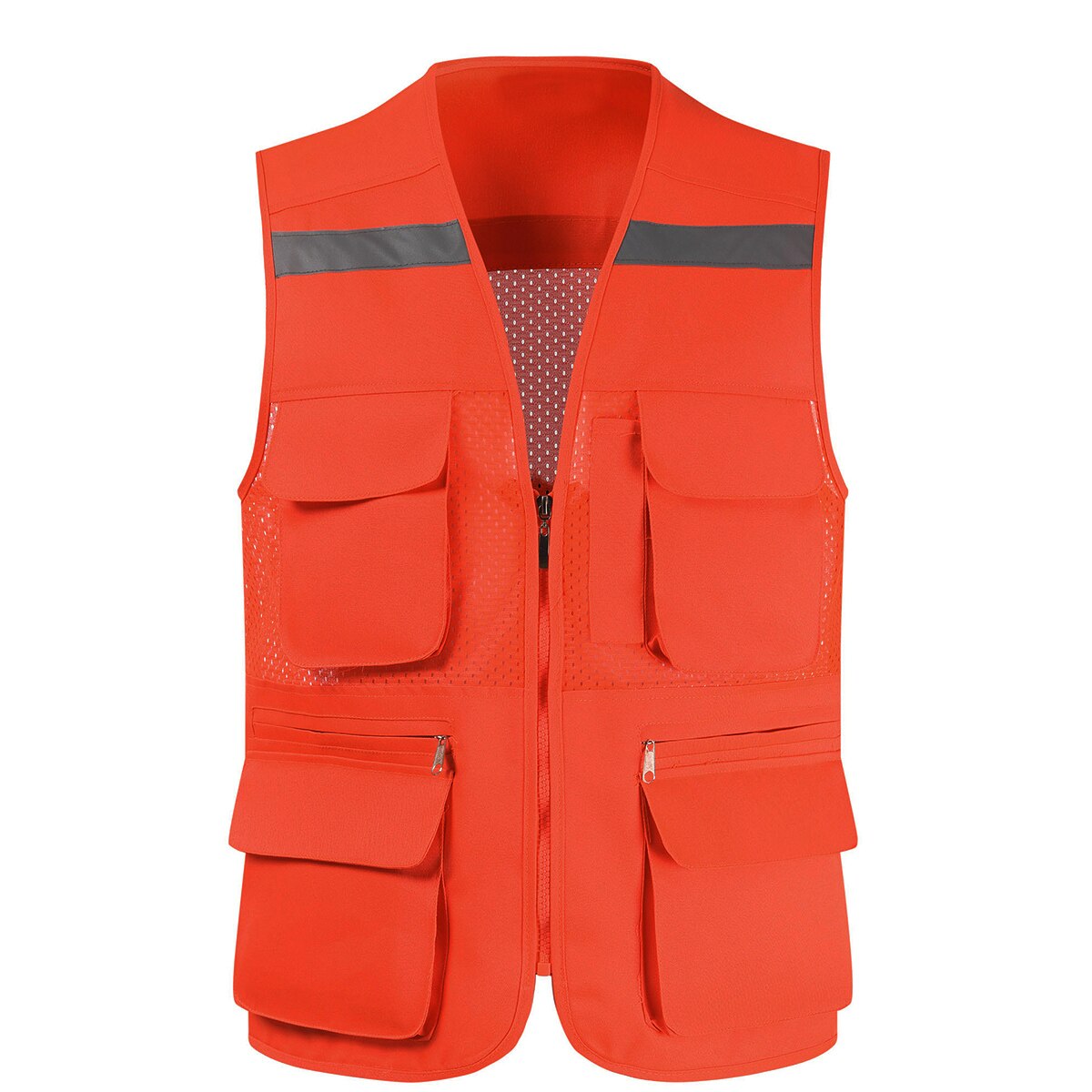 Men's Vest Tool Coat Fashion Summer Photographer Waistcoat Mesh Work Sleeveless Jacket Tool Many Pocket Vest Male