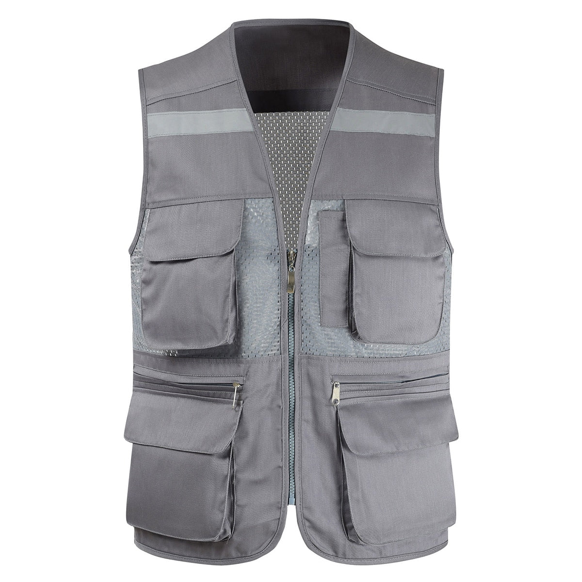 Men's Vest Tool Coat Fashion Summer Photographer Waistcoat Mesh Work Sleeveless Jacket Tool Many Pocket Vest Male