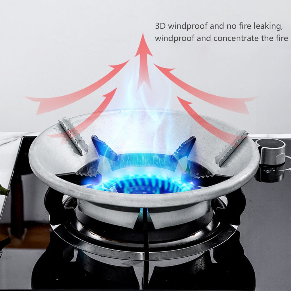 One-piece Wind Shield Bracket Gas Stove Windproof Energy Saving Cooktop Drip Pan For LPG Cooker Kitchen Large And Small Pots