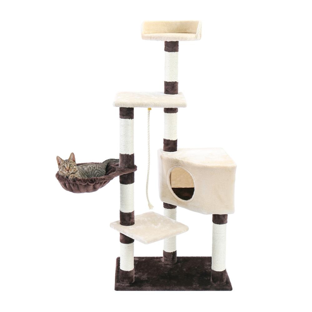 Inches Multi-Level Cat Tree Modern Cat Activity Tower with Sisal Scratching Posts Hammock and Extra-Large Top Perch Cat Toy