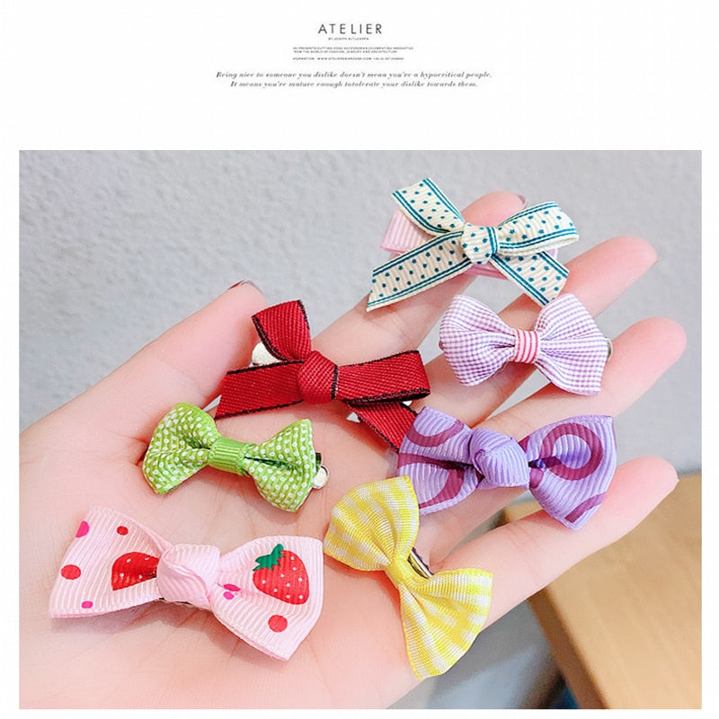 30 Colors Cute Pet Cat And Dog Rubber Band Hairpin Pet Bow Hair Accessories Small Size Pet Dog Beauty Product 10 Pcs/lot