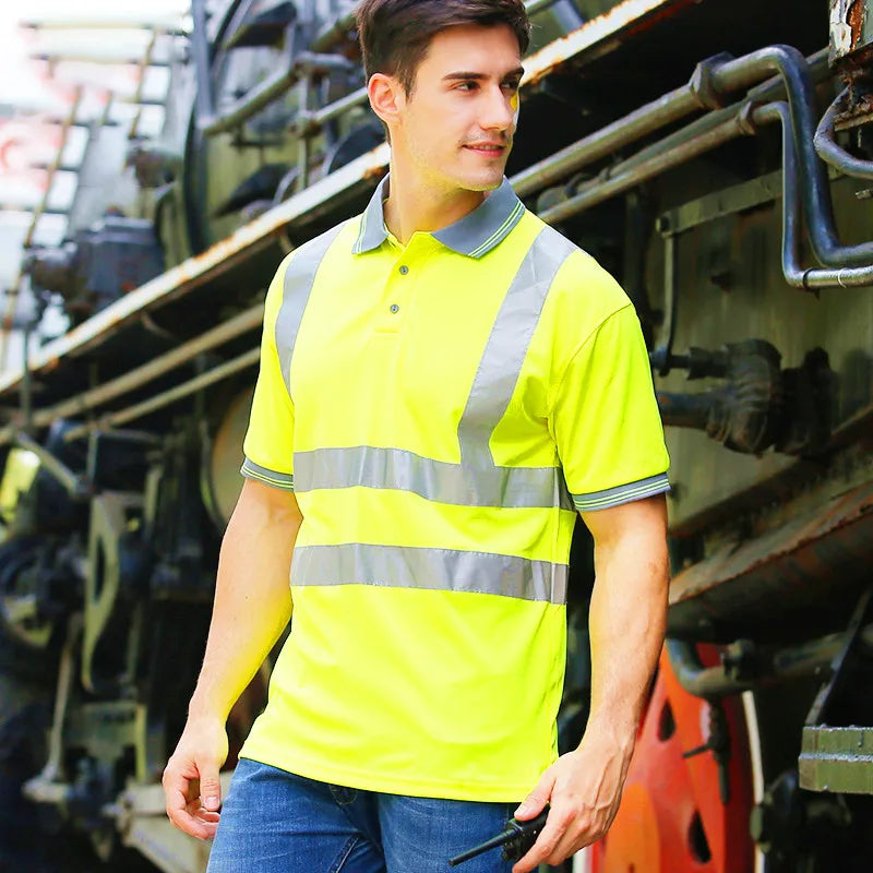 Quick Dry Reflective Safety Vests High Visibility Workwear Traffic Road Clothing Outdoor Construction Protective Work Clothes