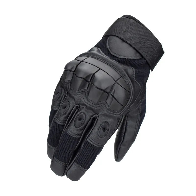 Men's Touch Screen Tactical Rubber Hard Knuckle Full Finger Gloves Military Paintball Airsoft Bicycle Combat PU Leather Gloves