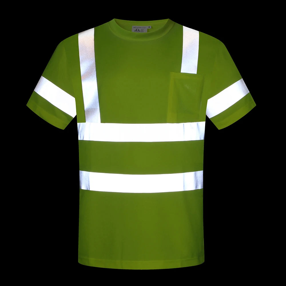 Hi Vis Shirt High Visibility Safety Work Shirt Summer Breathable Work T Shirt Quick Dry Plus Size S-7XL