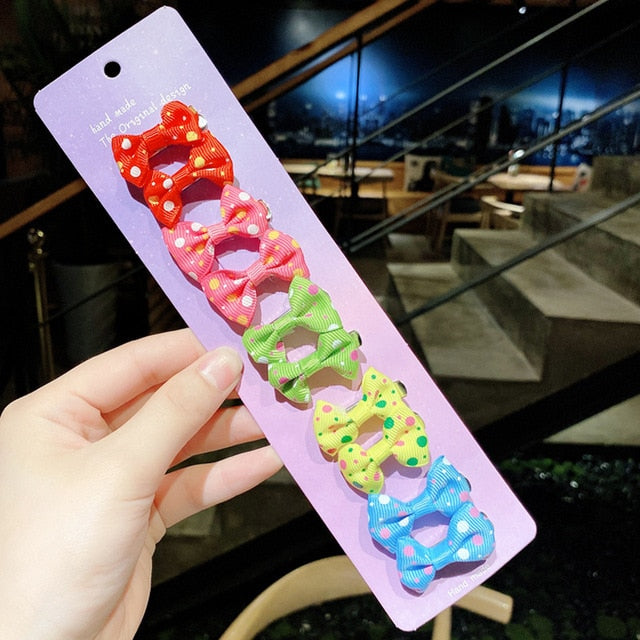 30 Colors Cute Pet Cat And Dog Rubber Band Hairpin Pet Bow Hair Accessories Small Size Pet Dog Beauty Product 10 Pcs/lot