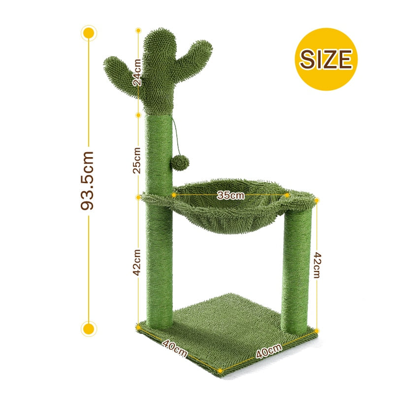 Adequate Cactus Cat Scratching Post with Sisal Rope Cat Scratcher Cactus for Young and Adult Cats climbing frame