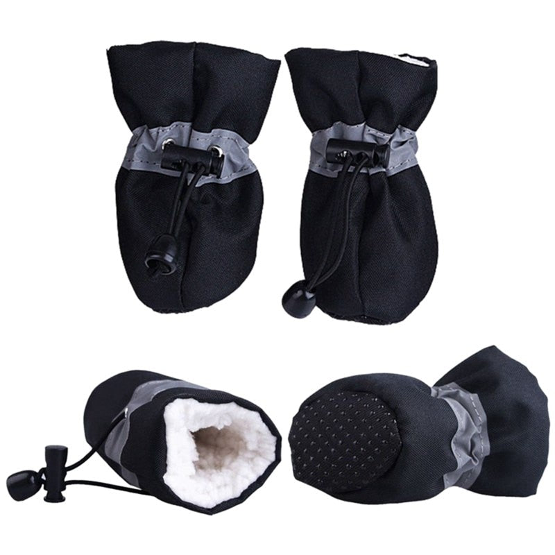 4pcs Antiskid Puppy Shoes Pet Protection Soft-soled Pet Dog Shoes Winter Waterproof Prewalkers Pet Supplies Dogs Paw Care