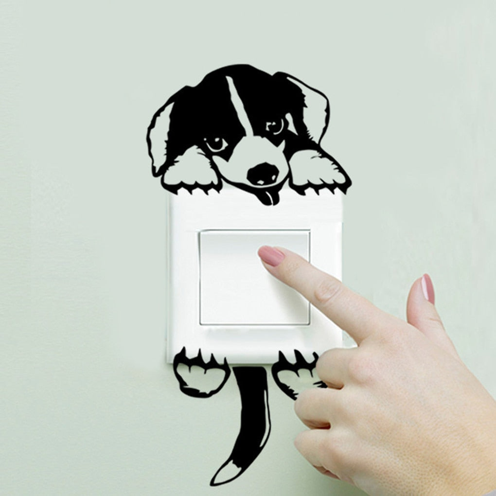 3D Lovely Pet Self-adhesive Wallpaper Children Living Room Bathroom Toilet Decals Mural Tattoo