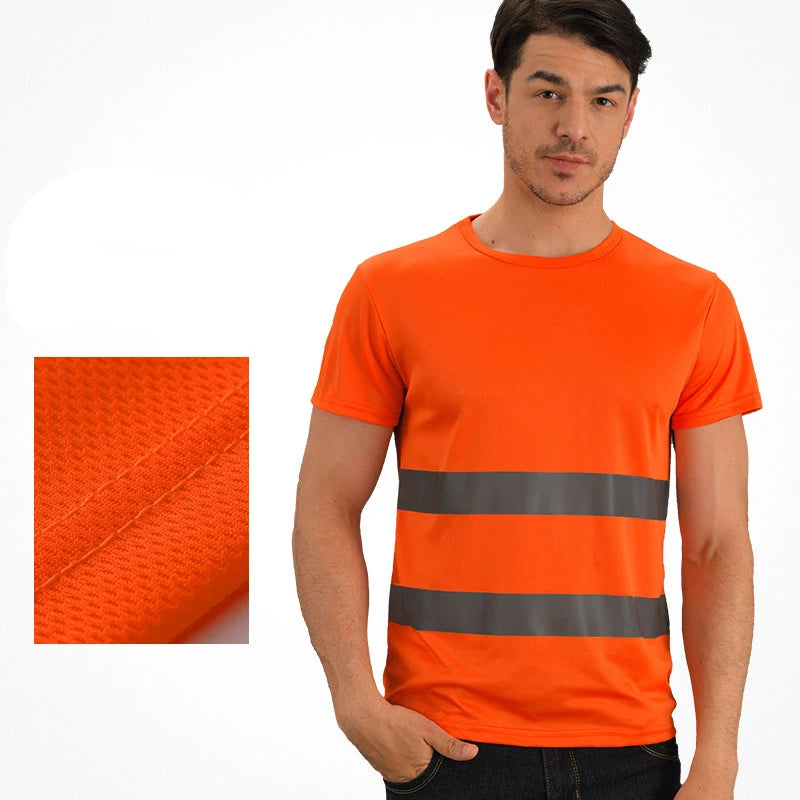 Hi Vis T Shirt Reflective Safety Black Short Sleeve High Visibility