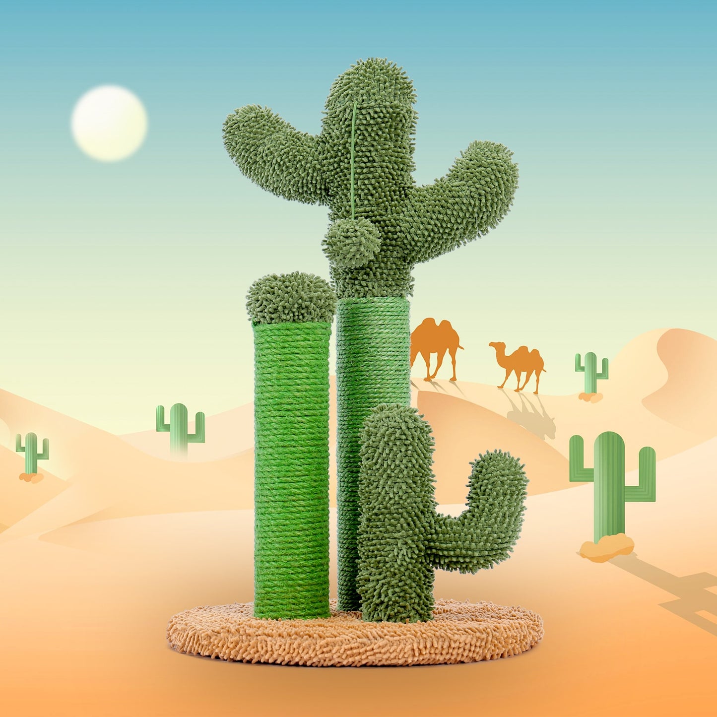 Dropshipping Adequate Cactus Cat Scratching Post with Sisal Rope Cat Scratcher Cactus for Young and Adult Cats climbing frame