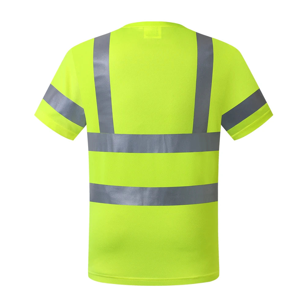 Hi Vis Shirt High Visibility Safety Work Shirt Summer Breathable Work T Shirt Quick Dry Plus Size S-7XL