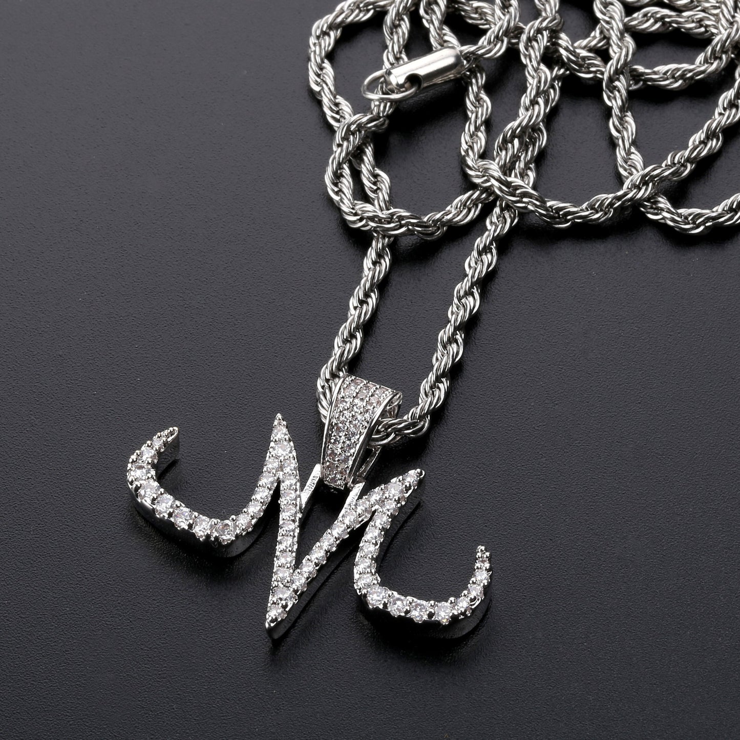 New Iced Out Majin Pendant Necklace Mens White And Gold Finish Chains Hip Hop Jewelry Gold Silver Color Charms