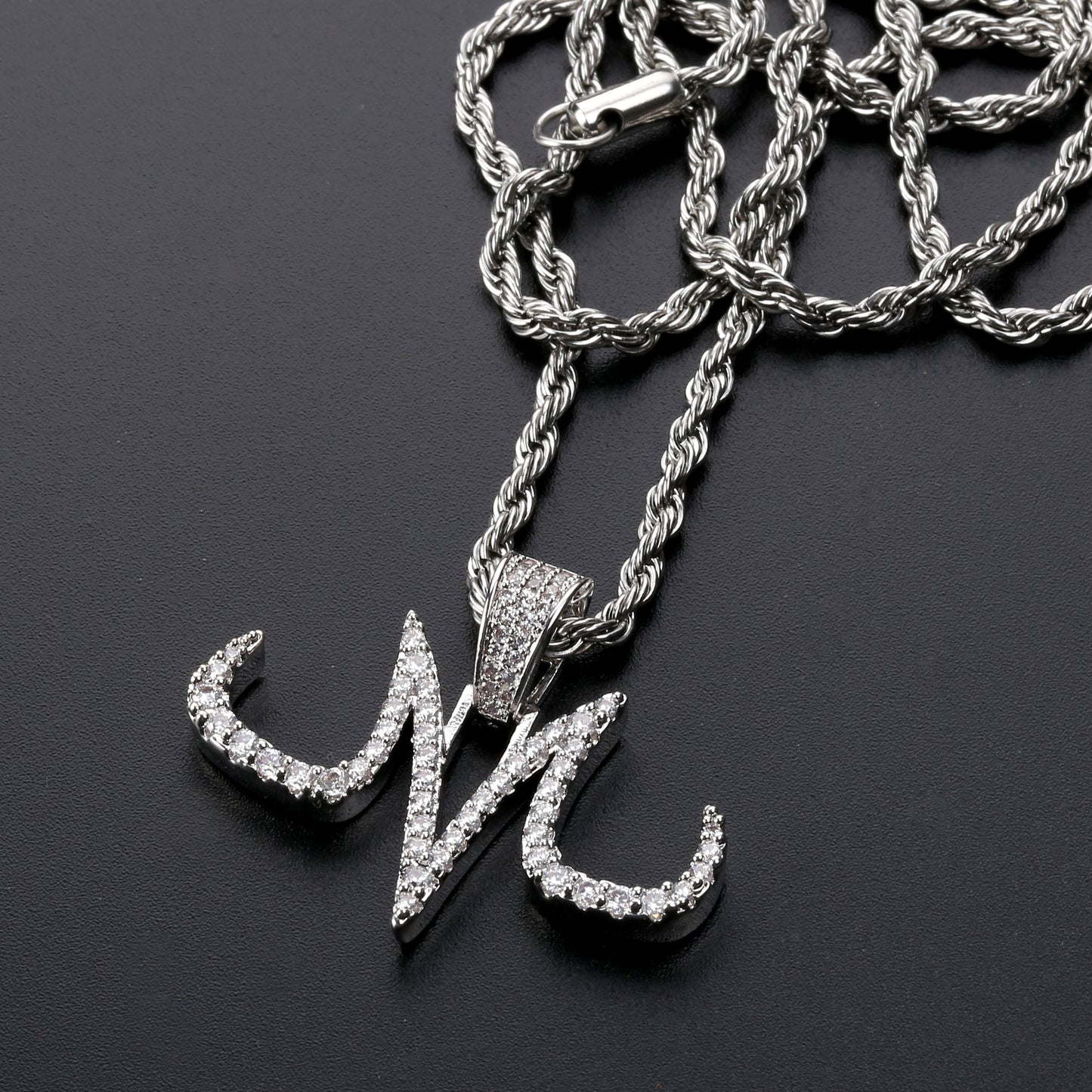 New Iced Out Majin Pendant Necklace Mens White And Gold Finish Chains Hip Hop Jewelry Gold Silver Color Charms