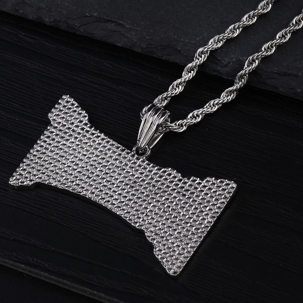 TOPGRILLZ New ESSKEETIT Pendant Necklace Mens Iced out Hip Hop Sliver Color Jewelry Charm Necklace For Men and Women Gifts