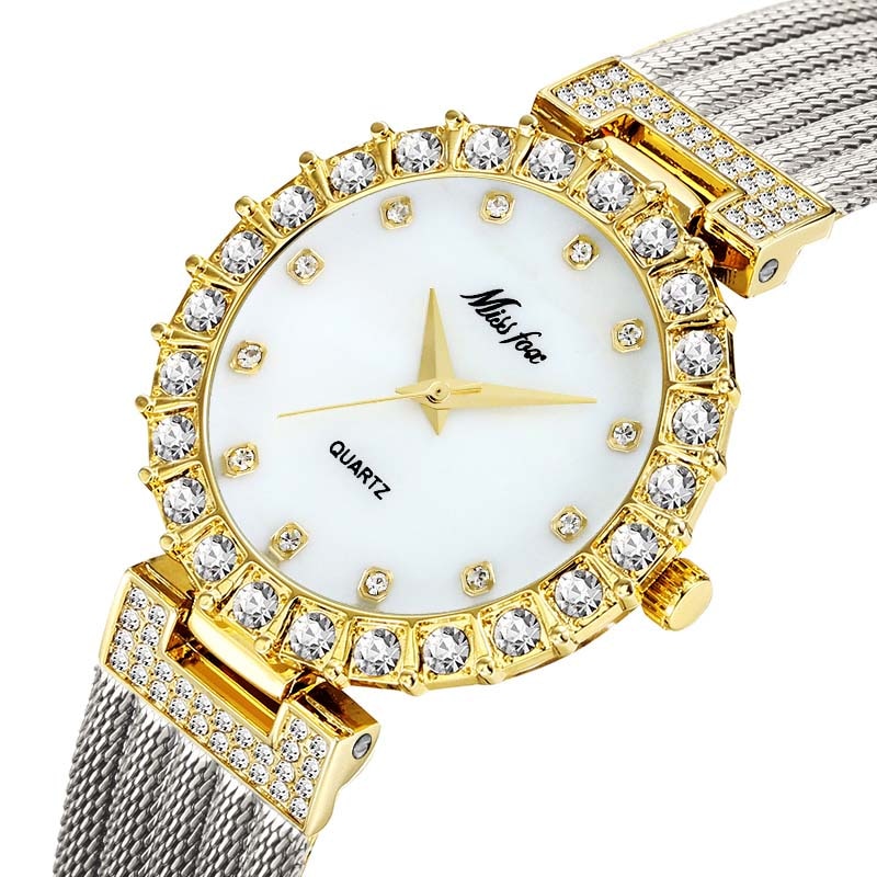 MISSFOX Women Watches Luxury Brand Watch Bracelet Waterproof Big Lab Diamond Ladies Wrist Watches For Women Quartz Clock Hours