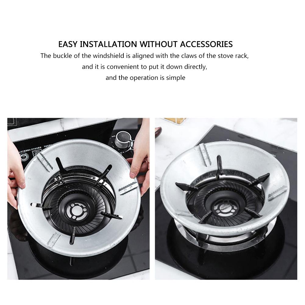 One-piece Wind Shield Bracket Gas Stove Windproof Energy Saving Cooktop Drip Pan For LPG Cooker Kitchen Large And Small Pots