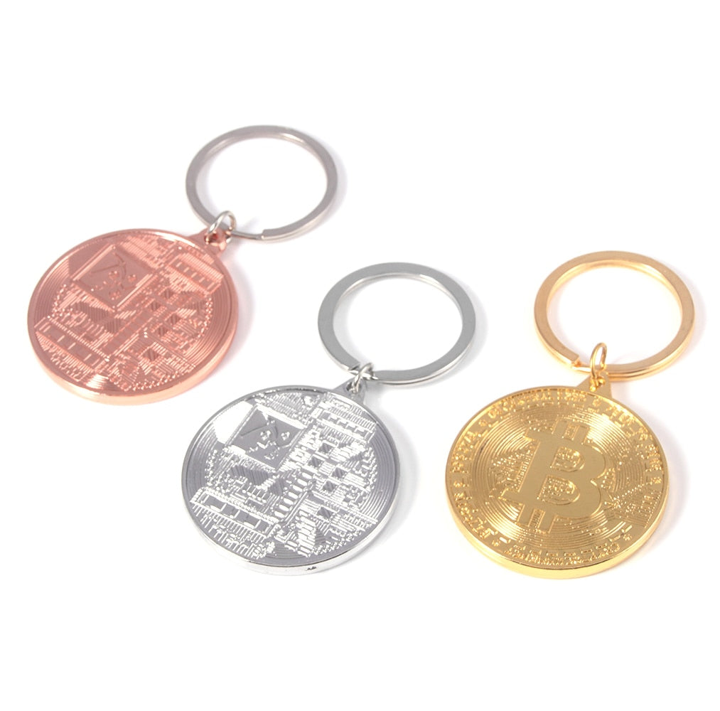 2021 Newest Bitcoin Keychain Music Band Keyring Pendant Women and Men Jewelry Collection Gift