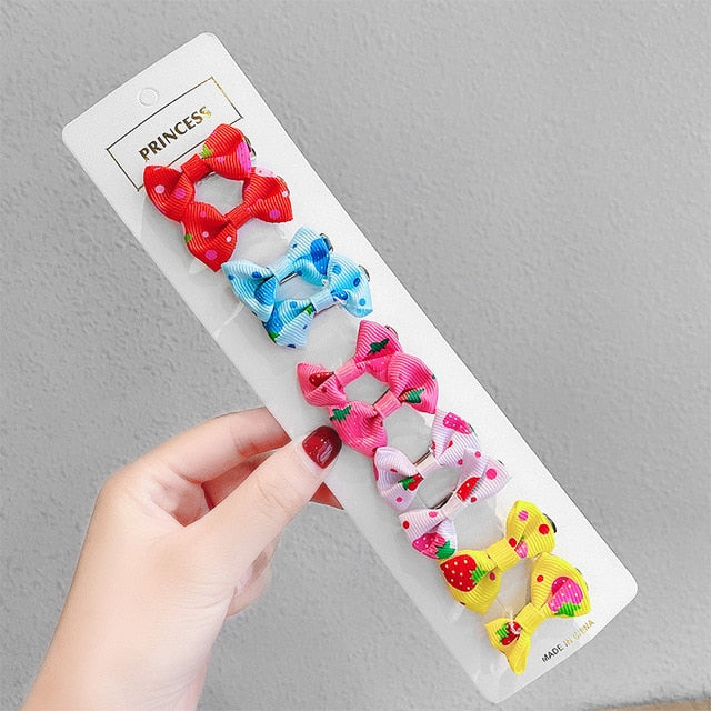 30 Colors Cute Pet Cat And Dog Rubber Band Hairpin Pet Bow Hair Accessories Small Size Pet Dog Beauty Product 10 Pcs/lot