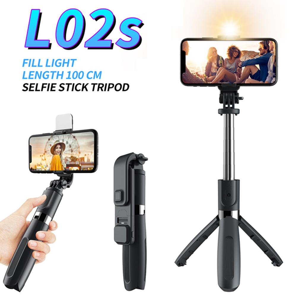 Bluetooth Wireless Selfie Stick Tripod Foldable Extendable Universal Monopod For Smartphones Camera Self-Timer With Fill Light