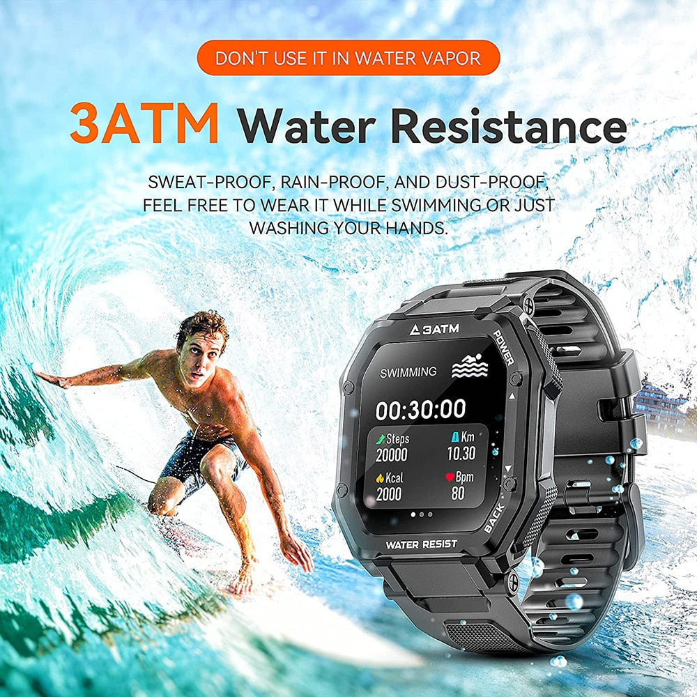 SENBONO 3ATM IP68 Waterproof Smart watch Men Women Fitness Tracker Blood Pressure Monitor Outdoor Sport Dial Call Smartwatch Men