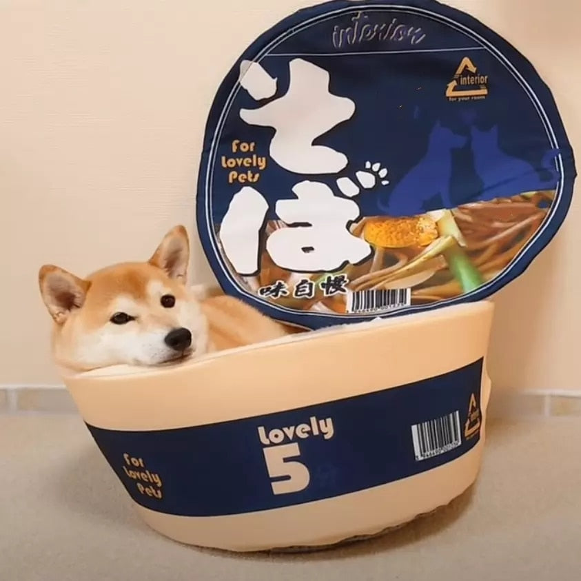 Cute Instant Noodle Pet dog cat House bed Kennel Super Large Warm Dog Cat Nest Beds Cushion Udon Cup Noodle Pet Bed Cozy Cushion