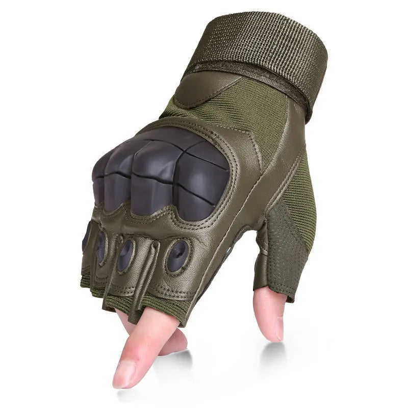 Men's Touch Screen Tactical Rubber Hard Knuckle Full Finger Gloves Military Paintball Airsoft Bicycle Combat PU Leather Gloves