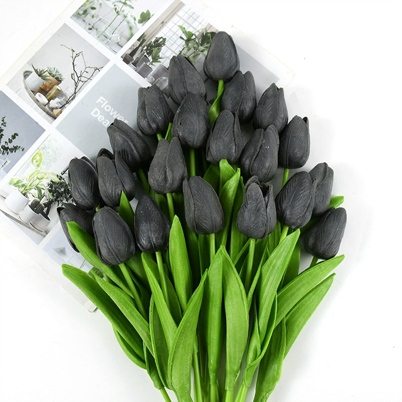 35 cm Tulip Flower Artificial Tulip Bouquet 10/5Pcs PE foam Fake Flower for wedding Ceremony Decor Home Garden Bouquet Decor