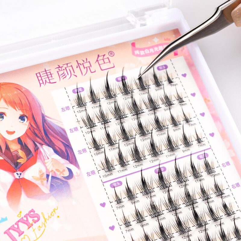 False Eyelashes Individual Lash Clusters Manga Fluffy Soft Natural Anime Lashes Extension Supplies Beauty Makeup Product Kit