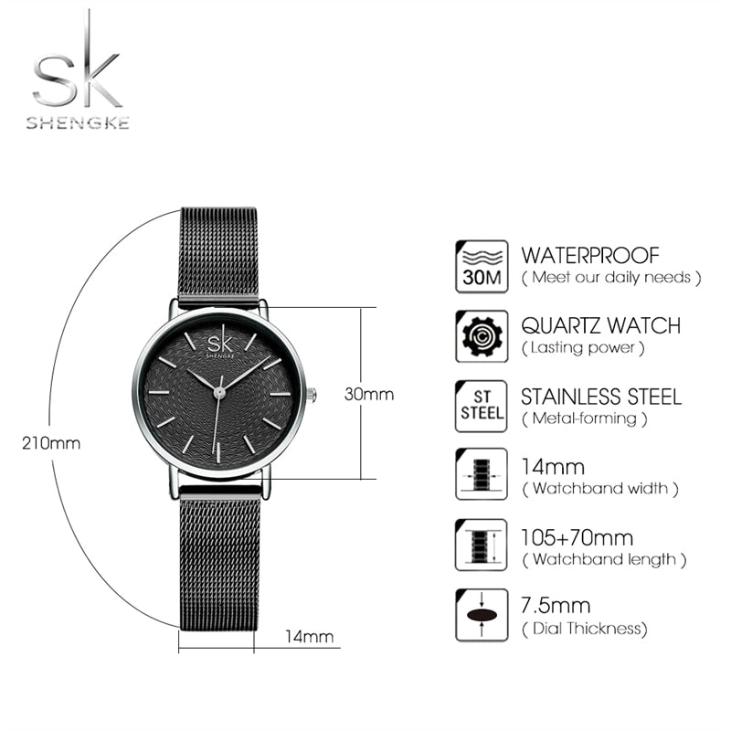 Shengke New Fashion Women Golden Wrist Watches MILAN Sttrap Clock Snap Luxury Female Jewelry Ladies Wristwatch Relogio Feminino