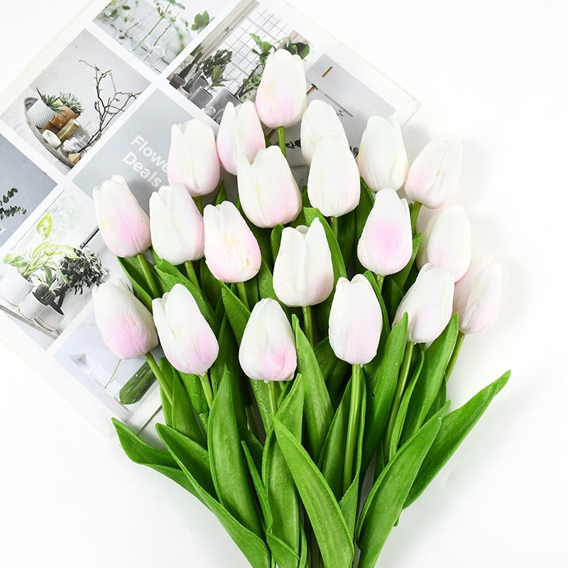 35 cm Tulip Flower Artificial Tulip Bouquet 10/5Pcs PE foam Fake Flower for wedding Ceremony Decor Home Garden Bouquet Decor