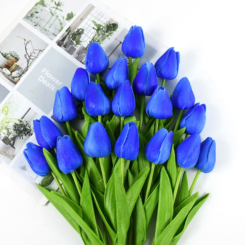 35 cm Tulip Flower Artificial Tulip Bouquet 10/5Pcs PE foam Fake Flower for wedding Ceremony Decor Home Garden Bouquet Decor