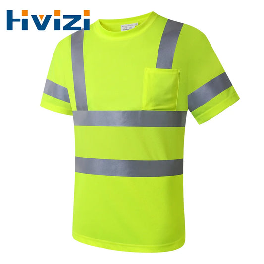 Hi Vis Shirt High Visibility Safety Work Shirt Summer Breathable Work T Shirt Quick Dry Plus Size S-7XL