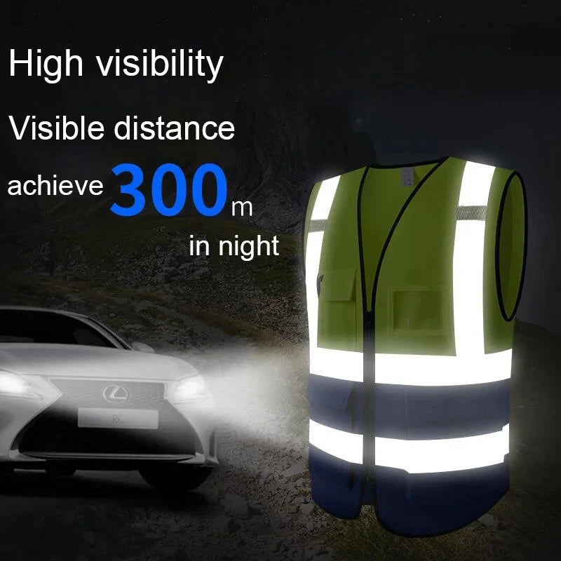 High Visibility Reflective Safety Reflective Vest Personalized Customized Night Cycling Work Clothes For Construction Workers