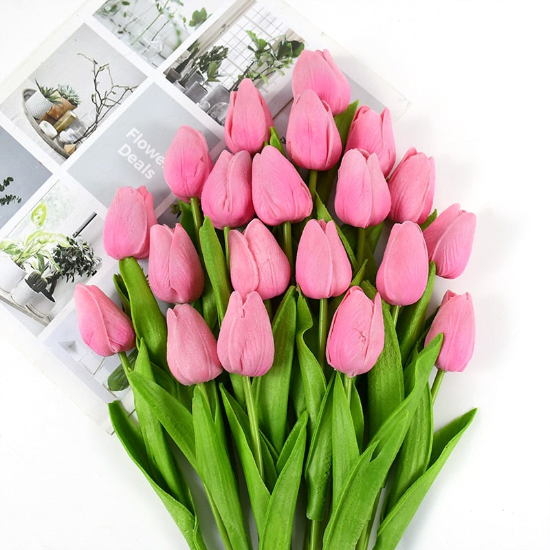 35 cm Tulip Flower Artificial Tulip Bouquet 10/5Pcs PE foam Fake Flower for wedding Ceremony Decor Home Garden Bouquet Decor